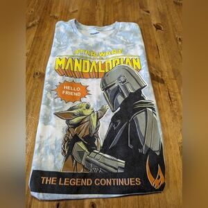 Star Wars Mandalorian Tie Dye Graphic Print Grogu T-shirt Size Medium